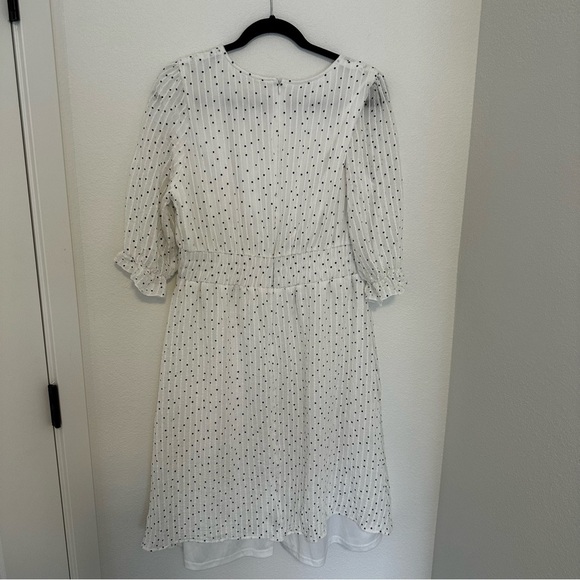 Roolee White Black Polka Dots Knee Length Dress Nursing Friendly Size L Women’s - Picture 9 of 16